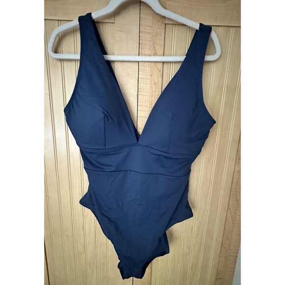 Tommy Bahama Palm Modern V-Neck One-Piece Swimsuit Size 16 -Blue -Worn Once! - Picture 6 of 6